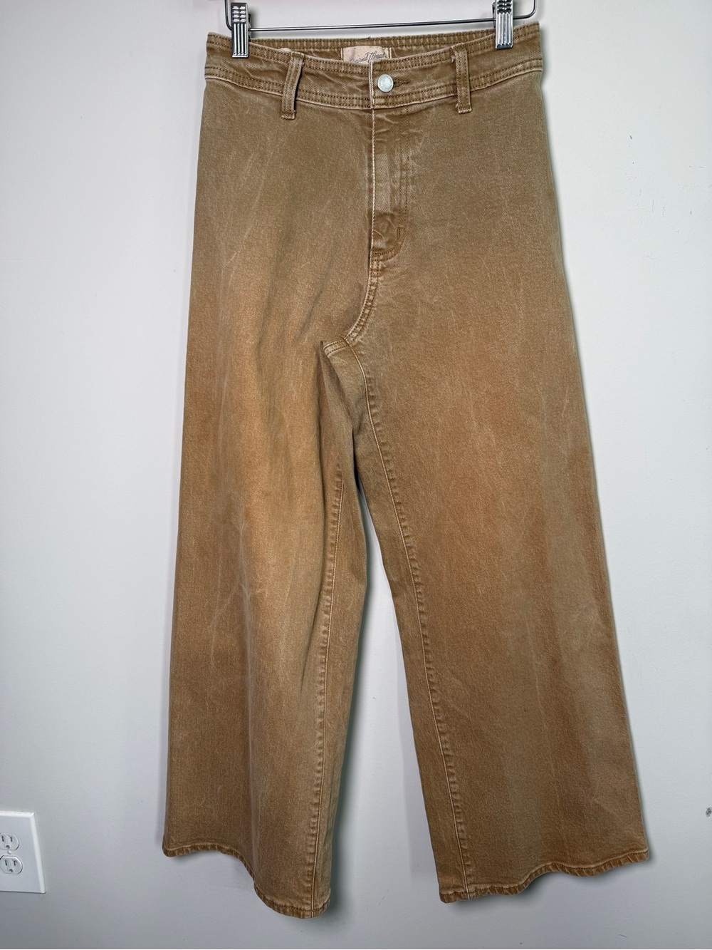 Universal Thread Sailor Wide Leg High Rise Ankle Jeans Beige Wash Sz 2